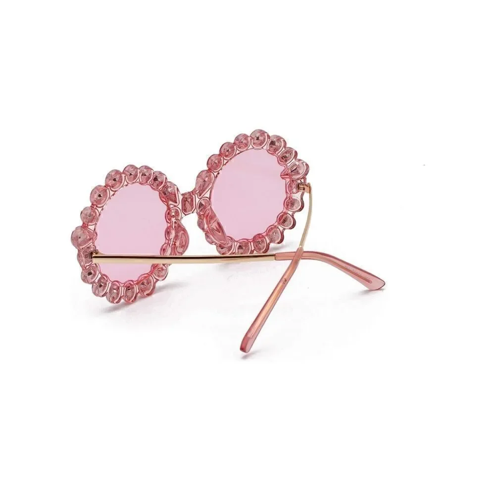 Crystal Women Big Rhinestone Sunglasses Oversized Round
